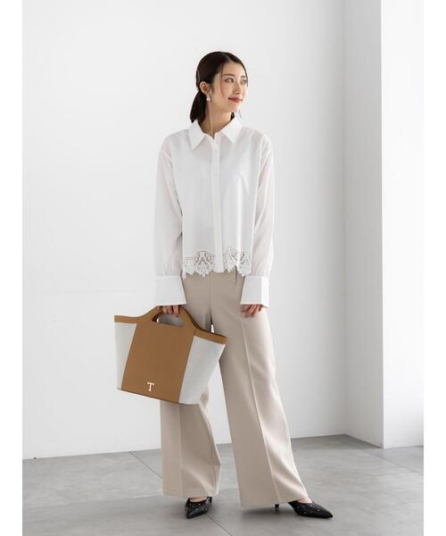 Te chichi（テチチ）の「パウダーツイルマリンスラックス《2026 spring catalog item》（その他パンツ・レディース・ネイビー/ベージュ・M/S）」の3枚目の写真