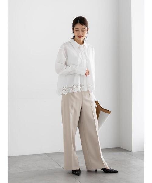 Te chichi（テチチ）の「パウダーツイルマリンスラックス《2026 spring catalog item》（その他パンツ・レディース・ネイビー/ベージュ・M/S）」の4枚目の写真