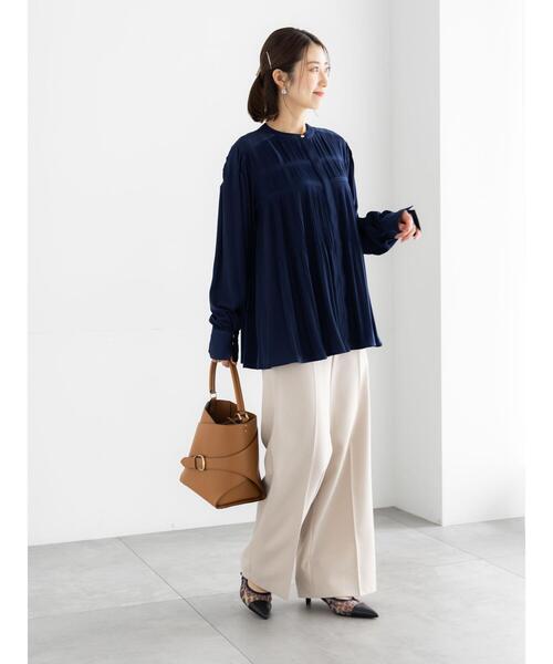 Te chichi（テチチ）の「パウダーツイルマリンスラックス《2026 spring catalog item》（その他パンツ・レディース・ネイビー/ベージュ・M/S）」の6枚目の写真