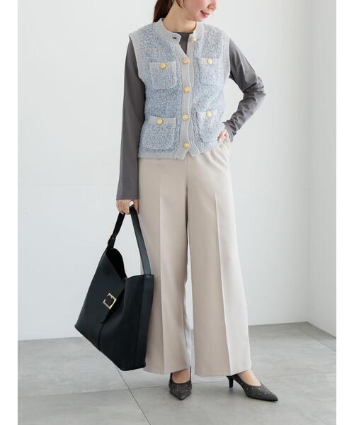 Te chichi（テチチ）の「パウダーツイルマリンスラックス《2026 spring catalog item》（その他パンツ・レディース・ネイビー/ベージュ・M/S）」の7枚目の写真