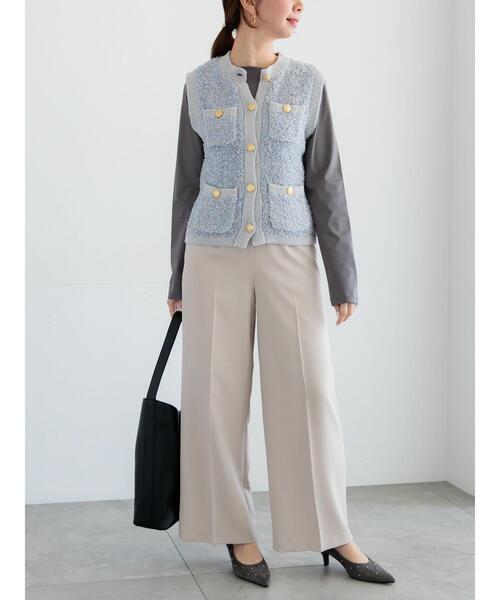 Te chichi（テチチ）の「パウダーツイルマリンスラックス《2026 spring catalog item》（その他パンツ・レディース・ネイビー/ベージュ・M/S）」の8枚目の写真