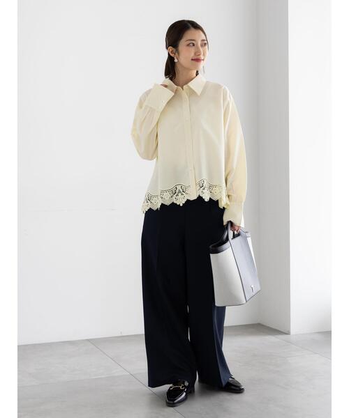 Te chichi（テチチ）の「パウダーツイルマリンスラックス《2026 spring catalog item》（その他パンツ・レディース・ネイビー/ベージュ・M/S）」の14枚目の写真