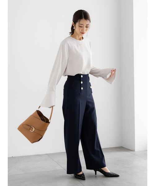 Te chichi（テチチ）の「パウダーツイルマリンスラックス《2026 spring catalog item》（その他パンツ・レディース・ネイビー/ベージュ・M/S）」の15枚目の写真