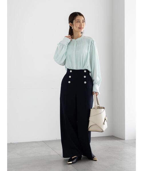 Te chichi（テチチ）の「パウダーツイルマリンスラックス《2026 spring catalog item》（その他パンツ・レディース・ネイビー/ベージュ・M/S）」の17枚目の写真