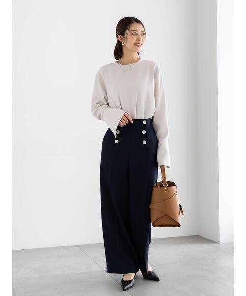 Te chichi（テチチ）の「パウダーツイルマリンスラックス《2026 spring catalog item》（その他パンツ・レディース・ネイビー/ベージュ・M/S）」の19枚目の写真