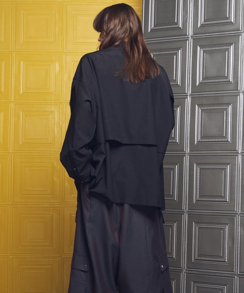 MAISON SPECIAL（メゾンスペシャル）の「《UNISEX》Yoke Rivets Prime-Over Shirt/ヨークリベットプライムオーバーシャツ【MAISON SPECIAL/メゾンスペシャル】（シャツ/ブラウス・メンズ・ブラック/ブラウン・2/1/0）」の8枚目の写真