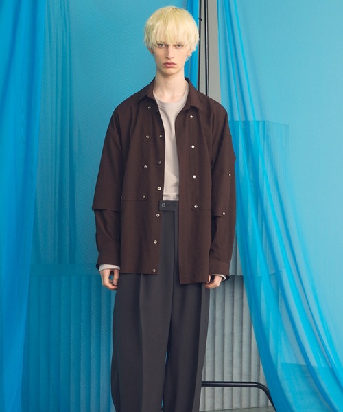 MAISON SPECIAL（メゾンスペシャル）の「《UNISEX》Yoke Rivets Prime-Over Shirt/ヨークリベットプライムオーバーシャツ【MAISON SPECIAL/メゾンスペシャル】（シャツ/ブラウス・メンズ・ブラック/ブラウン・2/1/0）」の10枚目の写真