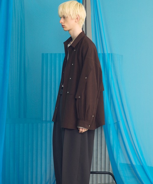 MAISON SPECIAL（メゾンスペシャル）の「《UNISEX》Yoke Rivets Prime-Over Shirt/ヨークリベットプライムオーバーシャツ【MAISON SPECIAL/メゾンスペシャル】（シャツ/ブラウス・メンズ・ブラック/ブラウン・2/1/0）」の11枚目の写真