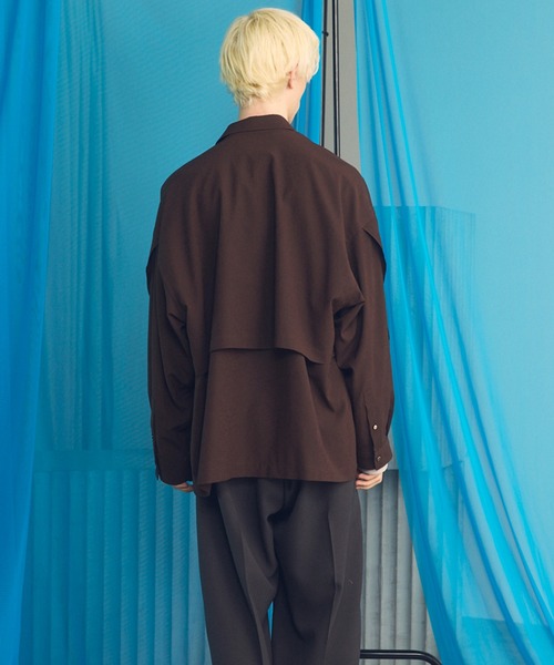 MAISON SPECIAL（メゾンスペシャル）の「《UNISEX》Yoke Rivets Prime-Over Shirt/ヨークリベットプライムオーバーシャツ【MAISON SPECIAL/メゾンスペシャル】（シャツ/ブラウス・メンズ・ブラック/ブラウン・2/1/0）」の12枚目の写真