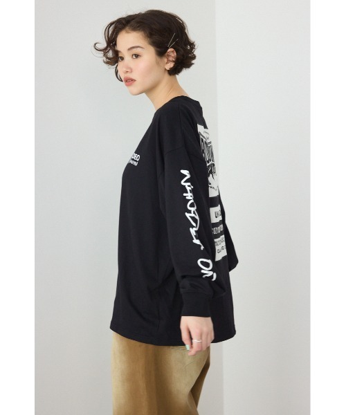 RODEO CROWNS WIDE BOWL（ロデオクラウンズワイドボウル）の「パッチデザインロングスリーブ Tシャツ（Tシャツ/カットソー・レディース・ブラック/ライトピンク/サックスブルー/オフホワイト・FREE）」の7枚目の写真