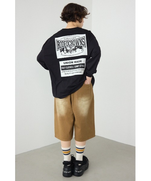 RODEO CROWNS WIDE BOWL（ロデオクラウンズワイドボウル）の「パッチデザインロングスリーブ Tシャツ（Tシャツ/カットソー・レディース・ブラック/ライトピンク/サックスブルー/オフホワイト・FREE）」の11枚目の写真