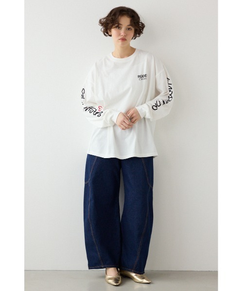 RODEO CROWNS WIDE BOWL（ロデオクラウンズワイドボウル）の「パッチデザインロングスリーブ Tシャツ（Tシャツ/カットソー・レディース・ブラック/ライトピンク/サックスブルー/オフホワイト・FREE）」の16枚目の写真