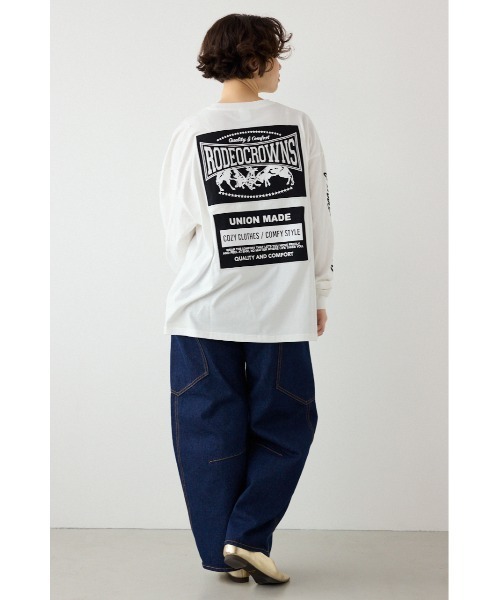 RODEO CROWNS WIDE BOWL（ロデオクラウンズワイドボウル）の「パッチデザインロングスリーブ Tシャツ（Tシャツ/カットソー・レディース・ブラック/ライトピンク/サックスブルー/オフホワイト・FREE）」の17枚目の写真
