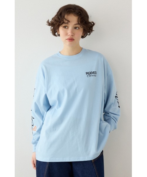 RODEO CROWNS WIDE BOWL（ロデオクラウンズワイドボウル）の「パッチデザインロングスリーブ Tシャツ（Tシャツ/カットソー・レディース・ブラック/ライトピンク/サックスブルー/オフホワイト・FREE）」の18枚目の写真
