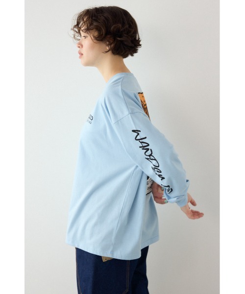 RODEO CROWNS WIDE BOWL（ロデオクラウンズワイドボウル）の「パッチデザインロングスリーブ Tシャツ（Tシャツ/カットソー・レディース・ブラック/ライトピンク/サックスブルー/オフホワイト・FREE）」の19枚目の写真