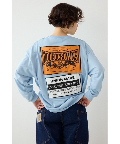 RODEO CROWNS WIDE BOWL（ロデオクラウンズワイドボウル）の「パッチデザインロングスリーブ Tシャツ（Tシャツ/カットソー・レディース・ブラック/ライトピンク/サックスブルー/オフホワイト・FREE）」の20枚目の写真