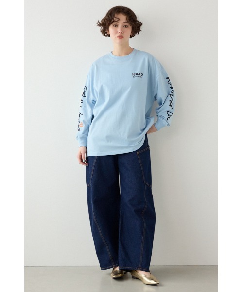RODEO CROWNS WIDE BOWL（ロデオクラウンズワイドボウル）の「パッチデザインロングスリーブ Tシャツ（Tシャツ/カットソー・レディース・ブラック/ライトピンク/サックスブルー/オフホワイト・FREE）」の21枚目の写真