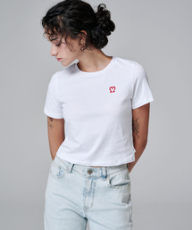 MALOUPE（マロップ）の「5210 クロップシグネチャーTシャツ (ホワイト)（Tシャツ/カットソー）」