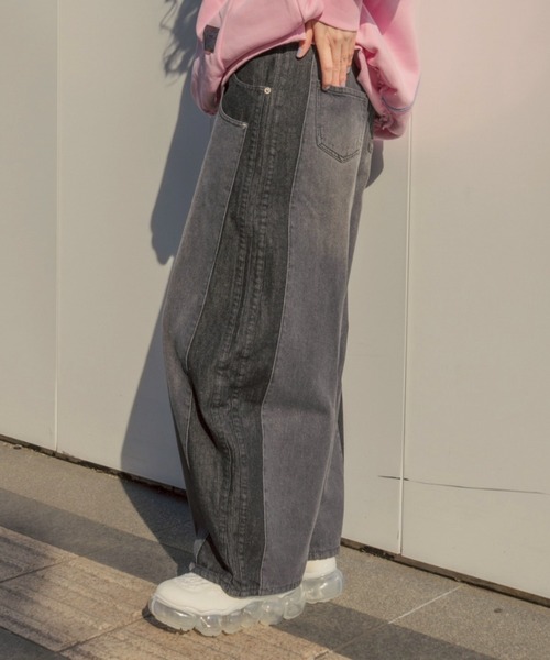 AULA AILA（アウラアイラ）の「AULA AILA/アウラアイラ/別注コクーンシルエットデニムパンツ（デニムパンツ・レディース・ブラック/ブルー・1/0）」の8枚目の写真