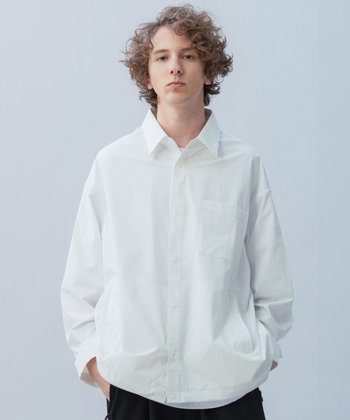+phenix(プラスフェニックス)の「+phenix(プラスフェニックス) AIRFLOW COACH SHIRT JACKET / エアフロー コーチ シャツジャケット(シャツ/ブラウス・メンズ・ブラック/ホワイト/チャコール・XL/L/M)」の1枚目の写真