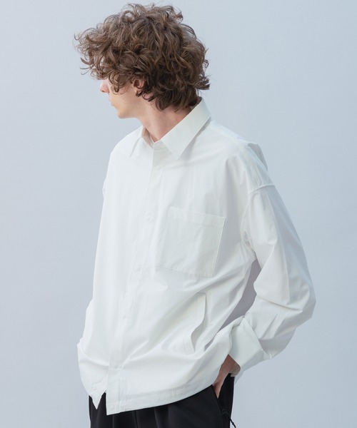+phenix(プラスフェニックス)の「+phenix(プラスフェニックス) AIRFLOW COACH SHIRT JACKET / エアフロー コーチ シャツジャケット(シャツ/ブラウス・メンズ・ブラック/ホワイト/チャコール・XL/L/M)」の5枚目の写真