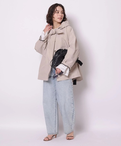 Arpege story(アルページュストーリー)の「2WAY Aラインブルゾン(ダウンジャケット/コート・レディース・ネイビー/ベージュ・2/1)」の10枚目の写真