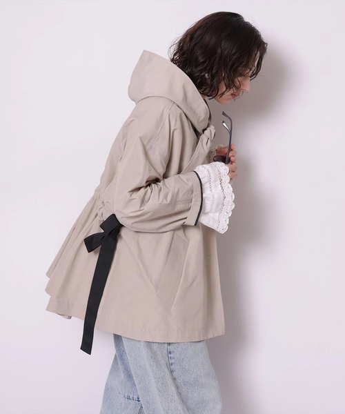 Arpege story(アルページュストーリー)の「2WAY Aラインブルゾン(ダウンジャケット/コート・レディース・ネイビー/ベージュ・2/1)」の18枚目の写真