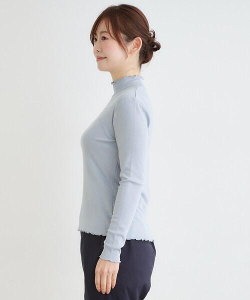 LAURA ASHLEY(ローラアシュレイ)の「【定番人気!5colors/洗える】メロウエラスティックタートル(Tシャツ/カットソー・レディース・イエロー系その他/サックスブルー/アイボリー/ネイビー/ピンク・40/38)」の10枚目の写真