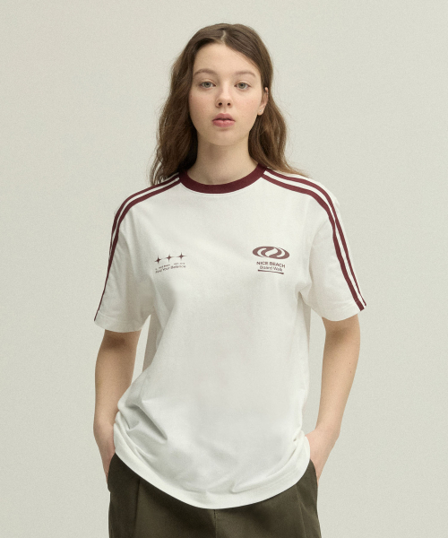 URBANDTYPE(アーバンディタイプ)の「フットボールジャージTシャツ_ホワイト/バーガンディ(Tシャツ/カットソー・メンズ・その他・SMALL/MEDIUM/LARGE)」の4枚目の写真