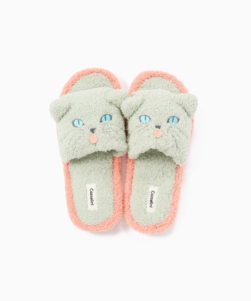 Casselini(キャセリーニ)の「Casselini HOME(キャセリーニ ホーム)アニマルルームシューズ(ルームシューズ/スリッパ・レディース・アイボリー/ベージュ/ミント・FREE)」の3枚目の写真