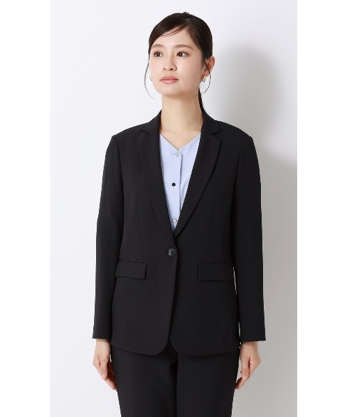 AOYAMA（アオヤマ）の「ゼロプレッシャースーツ【テーラードジャケット】【セットアップ着用可】（スーツジャケット・レディース・ネイビー・LL/3L/SS/S/M/L）」の2枚目の写真