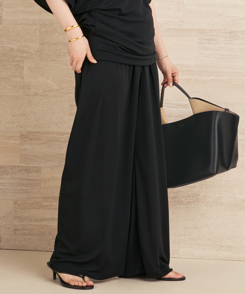 plage(プラージュ)の「Jersey Drape パンツ(その他パンツ・レディース・ブラウン/ブラック・34/36/38)」の1枚目の写真