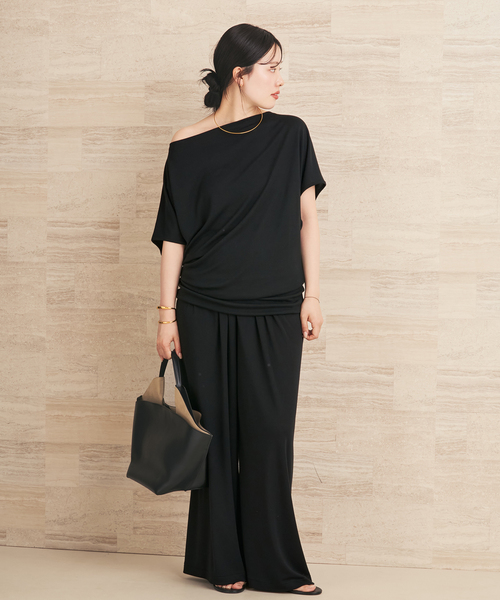 plage(プラージュ)の「Jersey Drape パンツ(その他パンツ・レディース・ブラウン/ブラック・34/36/38)」の4枚目の写真