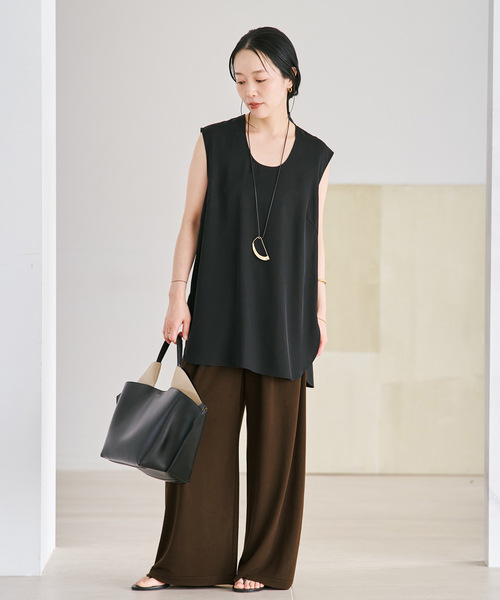plage(プラージュ)の「Jersey Drape パンツ(その他パンツ・レディース・ブラウン/ブラック・34/36/38)」の6枚目の写真