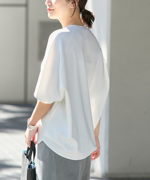 JOURNAL STANDARD（ジャーナルスタンダード）の「《追加》【接触冷感】クールタッチ ORIGAMI Sleeveプルオーバー（Tシャツ/カットソー・レディース・ブラック/ホワイト/ブラウン/タン・FREE）」の2枚目の写真