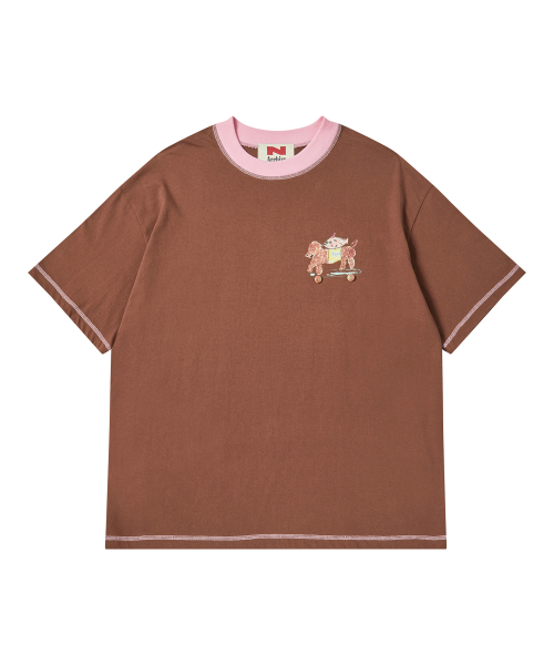 Beyond Closet（-）の「[コレクションライン] ハンドプリントディテールコットン半袖Tシャツブラウン（Tシャツ/カットソー・メンズ・その他・MEDIUM/LARGE）」の2枚目の写真
