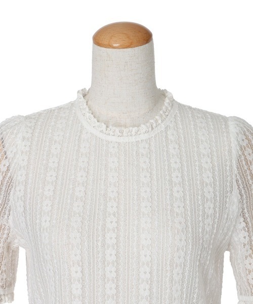 F i.n.t（フィント）の「ストライプレース5分袖トップス（Tシャツ/カットソー・レディース・アイボリー/オフホワイト・FREE）」の19枚目の写真