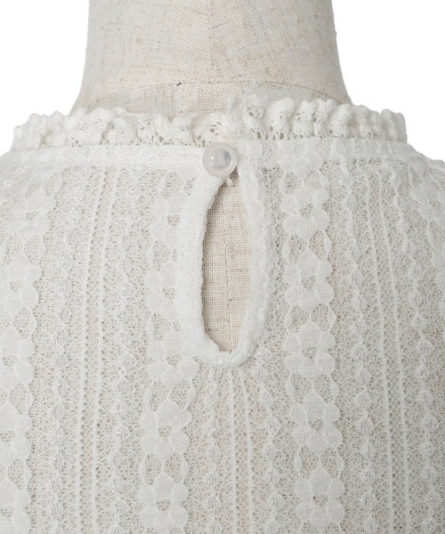 F i.n.t（フィント）の「ストライプレース5分袖トップス（Tシャツ/カットソー・レディース・アイボリー/オフホワイト・FREE）」の21枚目の写真