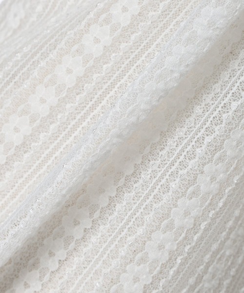 F i.n.t（フィント）の「ストライプレース5分袖トップス（Tシャツ/カットソー・レディース・アイボリー/オフホワイト・FREE）」の22枚目の写真