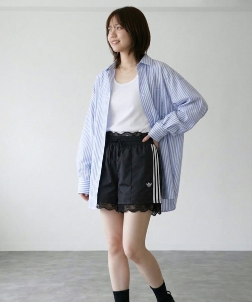 Belle Cie（ベルシー）の「ポップカラーストライプオーバーシャツ（シャツ/ブラウス・レディース・ブルー/ピンク/グリーン・S/M/L/XL/XXL）」の10枚目の写真