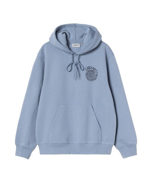 Carhartt WIP(カーハートダブリューアイピー)の「Hooded Spiral Sweat(スウェット・メンズ・ホワイト/ブルー・SMALL/MEDIUM/LARGE)」の2枚目の写真