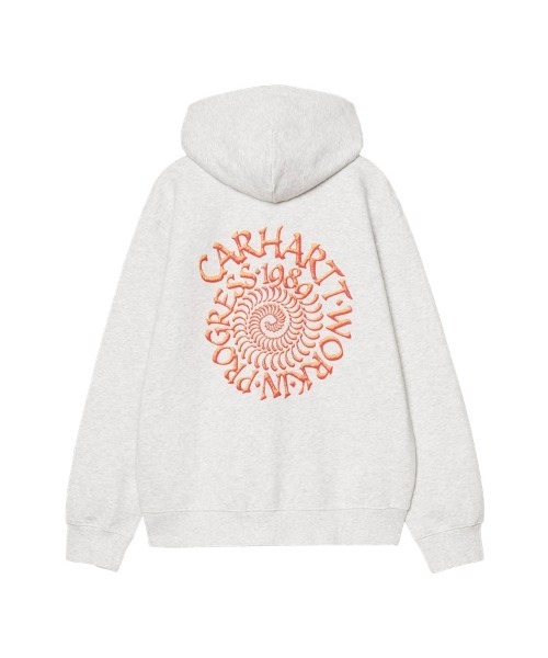 Carhartt WIP(カーハートダブリューアイピー)の「Hooded Spiral Sweat(スウェット・メンズ・ホワイト/ブルー・SMALL/MEDIUM/LARGE)」の4枚目の写真