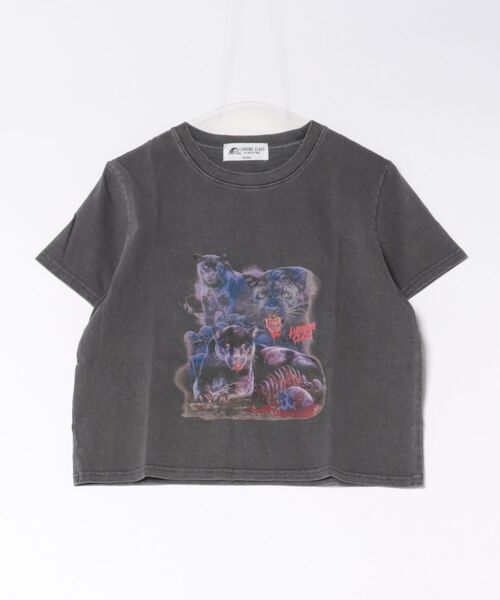 LURKING CLASS(ラーキングクラス)の「LURKING CLASS/ラーキングクラス PANTHER MINI TEE ムラサキ限定 ST26STM07W(Tシャツ/カットソー・レディース・ブラック・L/M)」の1枚目の写真