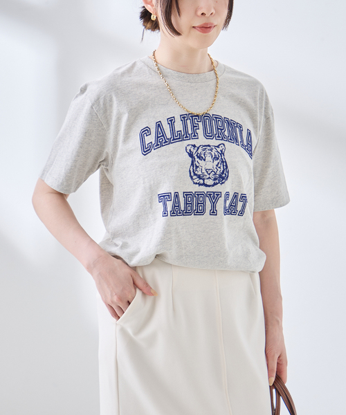journal standard L'essage(ジャーナルスタンダードレサージュ)の「【MIXTA/ミクスタ】CALIFORNIA TABBY CAT CREW Tシャツ(Tシャツ/カットソー・レディース・ブラック/アイボリー/チャコールグレー・MEDIUM)」の11枚目の写真