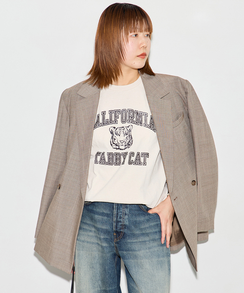 journal standard L'essage(ジャーナルスタンダードレサージュ)の「【MIXTA/ミクスタ】CALIFORNIA TABBY CAT CREW Tシャツ(Tシャツ/カットソー・レディース・ブラック/アイボリー/チャコールグレー・MEDIUM)」の20枚目の写真