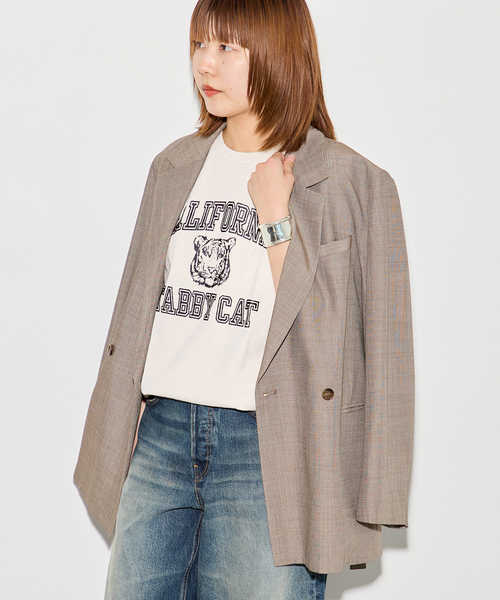 journal standard L'essage(ジャーナルスタンダードレサージュ)の「【MIXTA/ミクスタ】CALIFORNIA TABBY CAT CREW Tシャツ(Tシャツ/カットソー・レディース・ブラック/アイボリー/チャコールグレー・MEDIUM)」の21枚目の写真