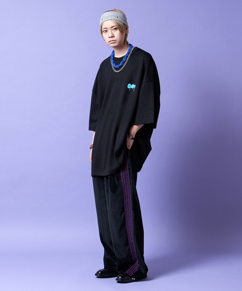 a.p.o.v.(エーピーオービー)の「a.p.o.v. ダイヤクロスステッチサイドラインベロアスーパーワイドパンツ(その他パンツ・メンズ・グレー/ブラック/ワイン・ONESIZE)」の7枚目の写真