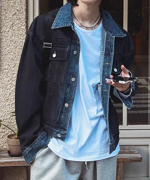 NOWLE（ノウル）の「【NOWLE】ルーズシルエット クルーネック ロングスリーブTシャツ / 無地 ロンT（Tシャツ/カットソー・メンズ・ホワイト/ブラック・SMALL/MEDIUM/LARGE/X-LARGE）」の5枚目の写真