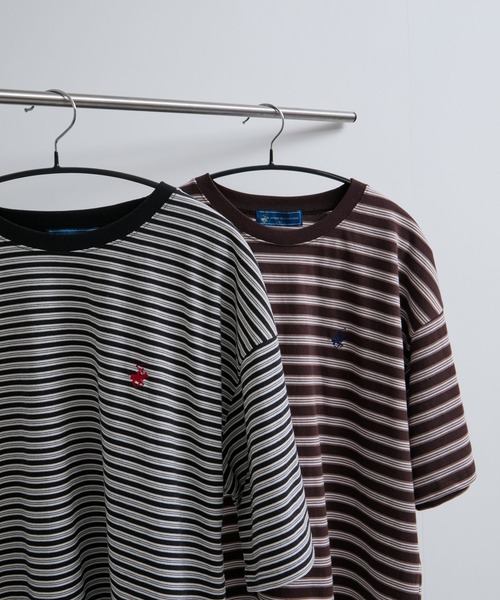 BEVERLY HILLS POLO CLUB(ビバリーヒルズポロクラブ)の「【BEVERLY HILLS POLO CLUB】1ポイント刺繍ボーダーTシャツ(Tシャツ/カットソー・メンズ・ブラック/ダークブラウン・M/L/LL)」の16枚目の写真