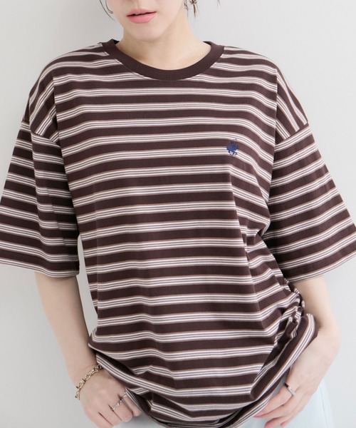 BEVERLY HILLS POLO CLUB(ビバリーヒルズポロクラブ)の「【BEVERLY HILLS POLO CLUB】1ポイント刺繍ボーダーTシャツ(Tシャツ/カットソー・メンズ・ブラック/ダークブラウン・M/L/LL)」の21枚目の写真